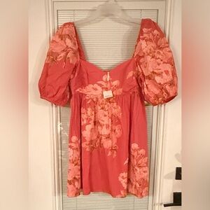NWT FREE PEOPLE Peony Baby Doll Boho Mini Dress in Femme Combo LARGE $148